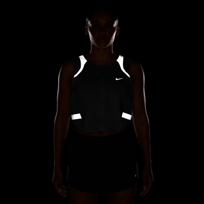 Women's Tempo Flash Running Vest (Black/Reflective Silver)