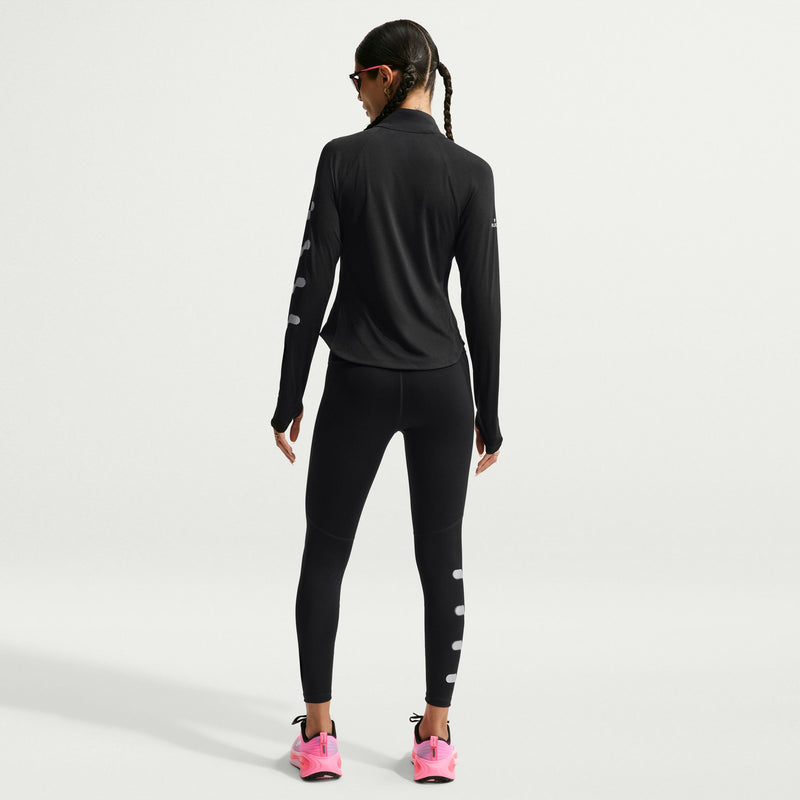 Women's Tempo Flash Dri-FIT 1/2-Zip Running Top (Black/Reflective Silver)