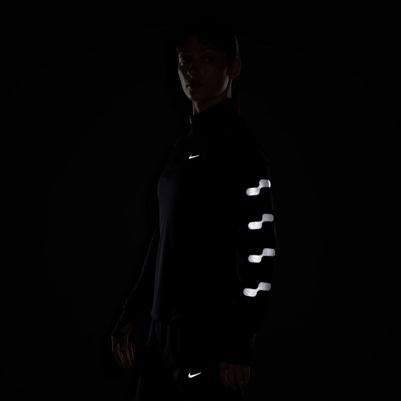 Women's Tempo Flash Dri-FIT 1/2-Zip Running Top (Black/Reflective Silver)