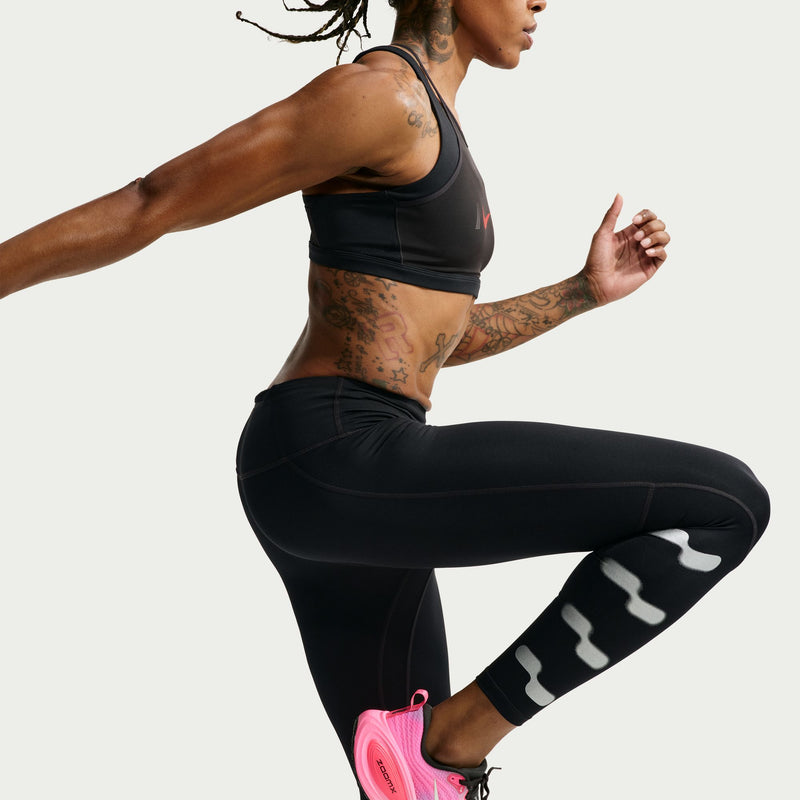 Women's Tempo Flash High-Waisted 7/8 Running Leggings (Black/Reflective Silver)