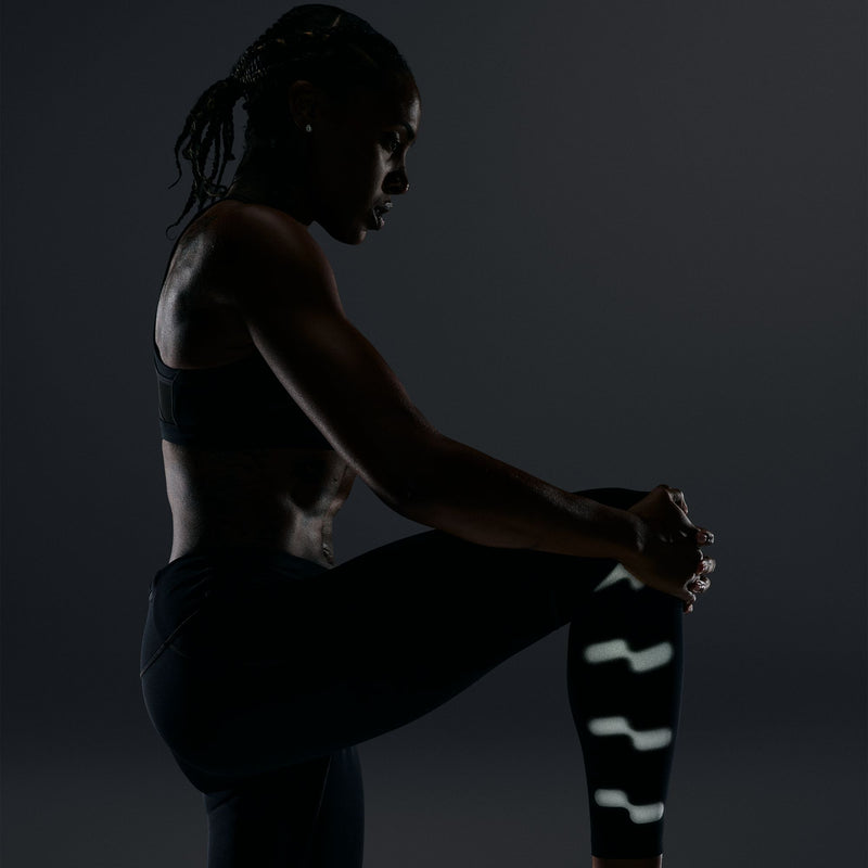 Women's Tempo Flash High-Waisted 7/8 Running Leggings (Black/Reflective Silver)