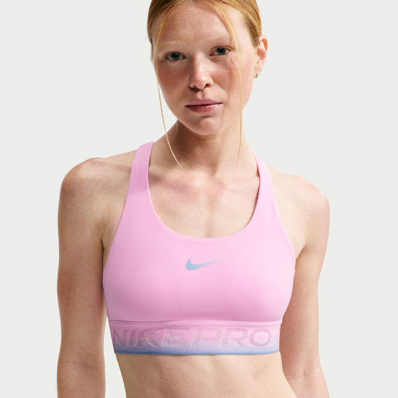 Women’s Pro Light-Support Non-Padded Sports Bra (654 - Pink rise/Pink Rise/Work Blue/Work Blue)