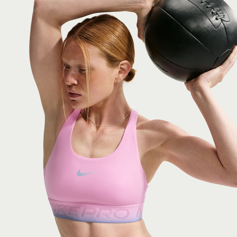 Women’s Pro Light-Support Non-Padded Sports Bra (654 - Pink rise/Pink Rise/Work Blue/Work Blue)
