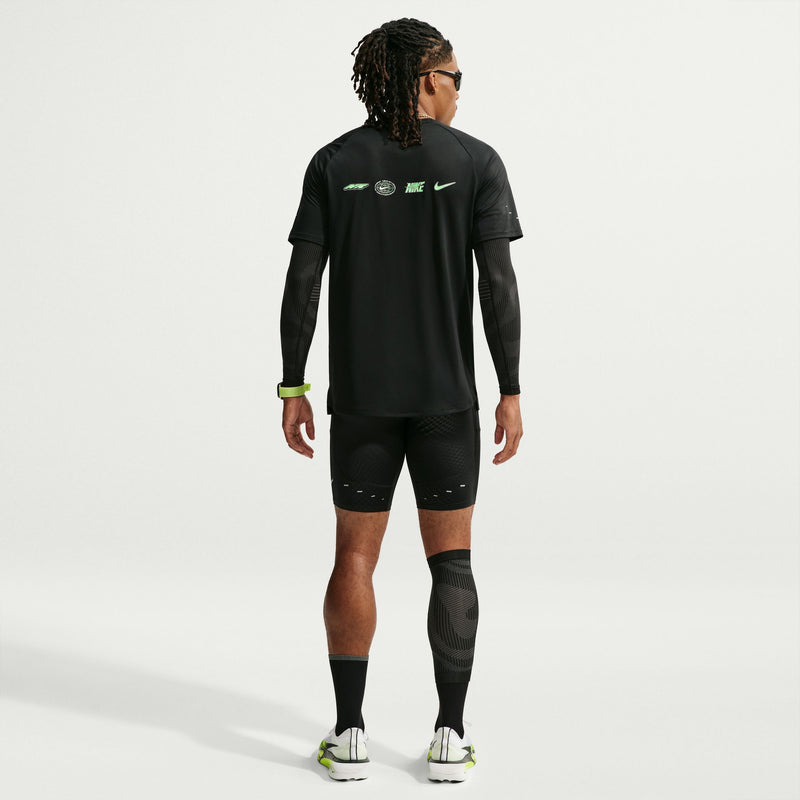 Men's Stride Dri-FIT 1/2-Length Running Tights (010 - Black/Illusion Green/Reflective Silver)