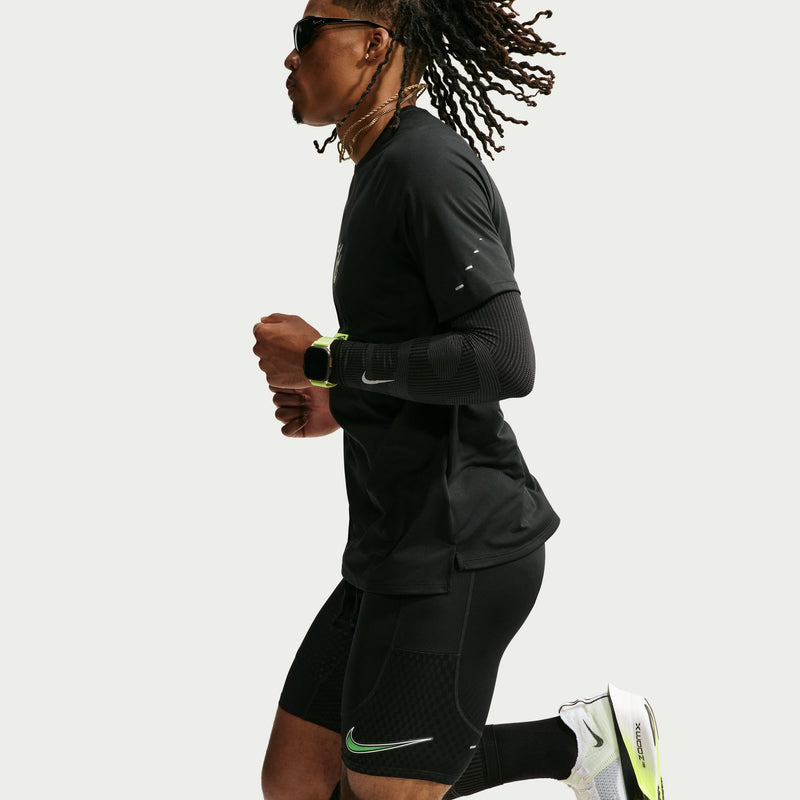 Men's Stride Dri-FIT 1/2-Length Running Tights (010 - Black/Illusion Green/Reflective Silver)