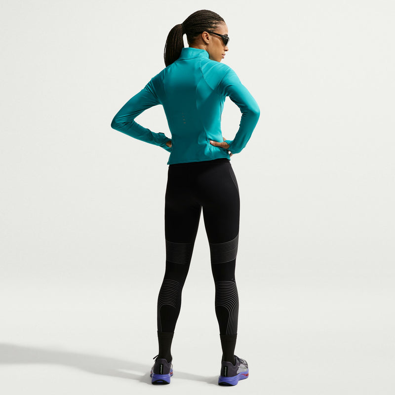 Women's Swift Flash High-Waisted Full-Length Running Leggings (Black/Reflective Silver/Reflective Silver)