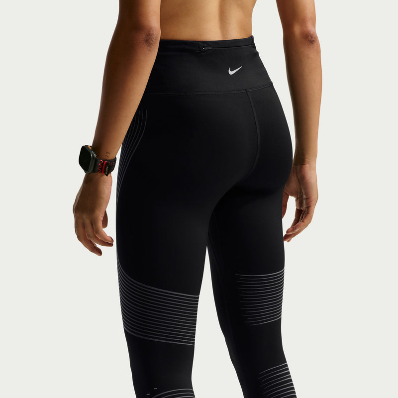 Women's Swift Flash High-Waisted Full-Length Running Leggings (Black/Reflective Silver/Reflective Silver)