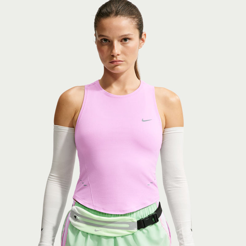 Women's Swift Women's Dri-FIT Seamless Cropped Running Tank Top (621 - Pink Rise/Cool Grey/Reflective Silver)