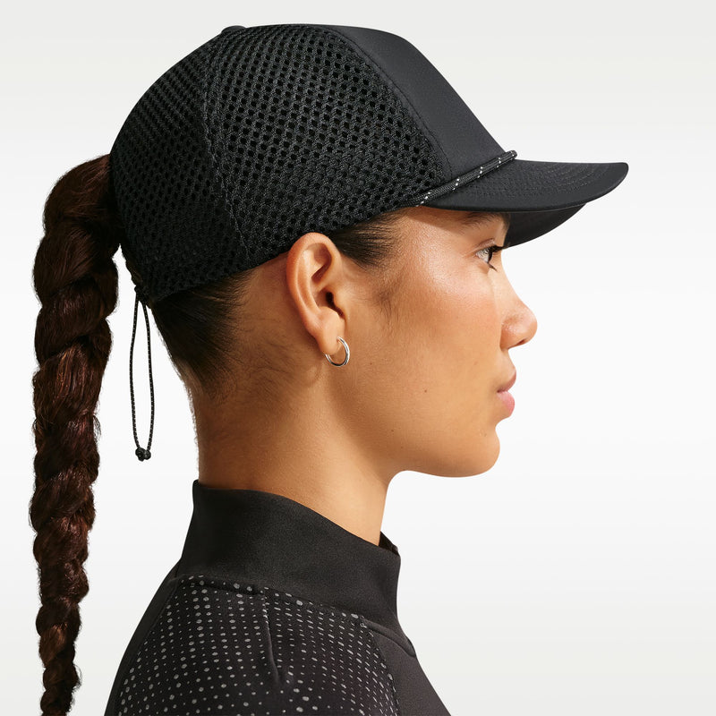 Unisex Nike Pro Dri-FIT Unstructured Swoosh Run Cap (010 - Black/Anthracite/Reflective Silver)