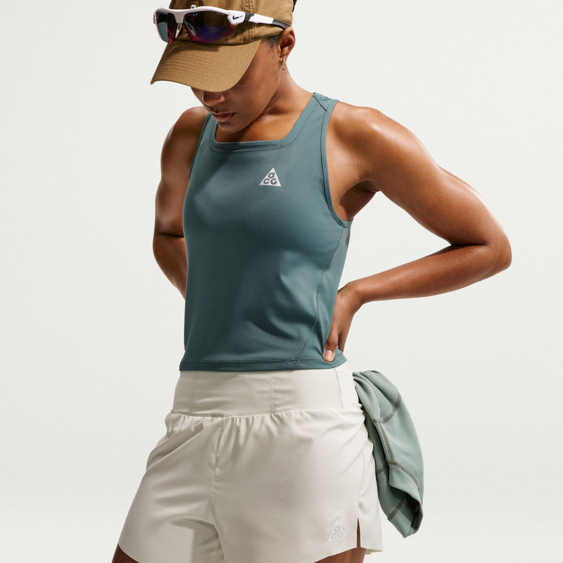 Women's ACG Dri-FIT Mid-Rise Brief-Lined Trail Running Shorts (020 - Sea Glass/Sea Glass/Summit White)