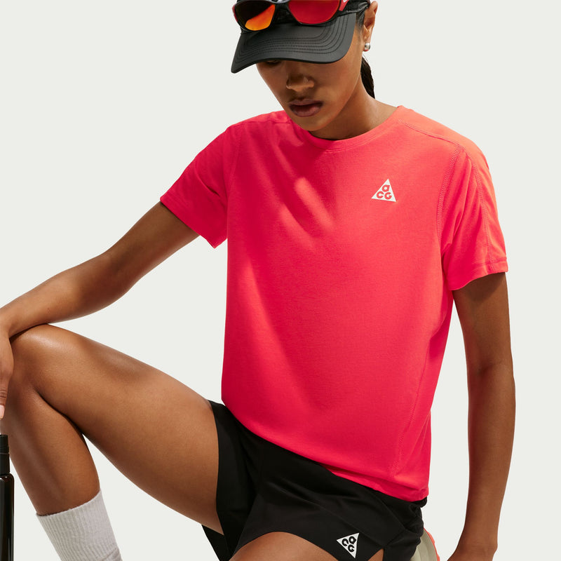 Women's ACG Dri-FIT Short-Sleeve Trail Running Top (696 - Lt Crimson/Summit White)