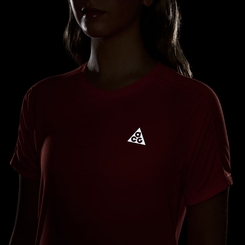 Women's ACG Dri-FIT Short-Sleeve Trail Running Top (696 - Lt Crimson/Summit White)