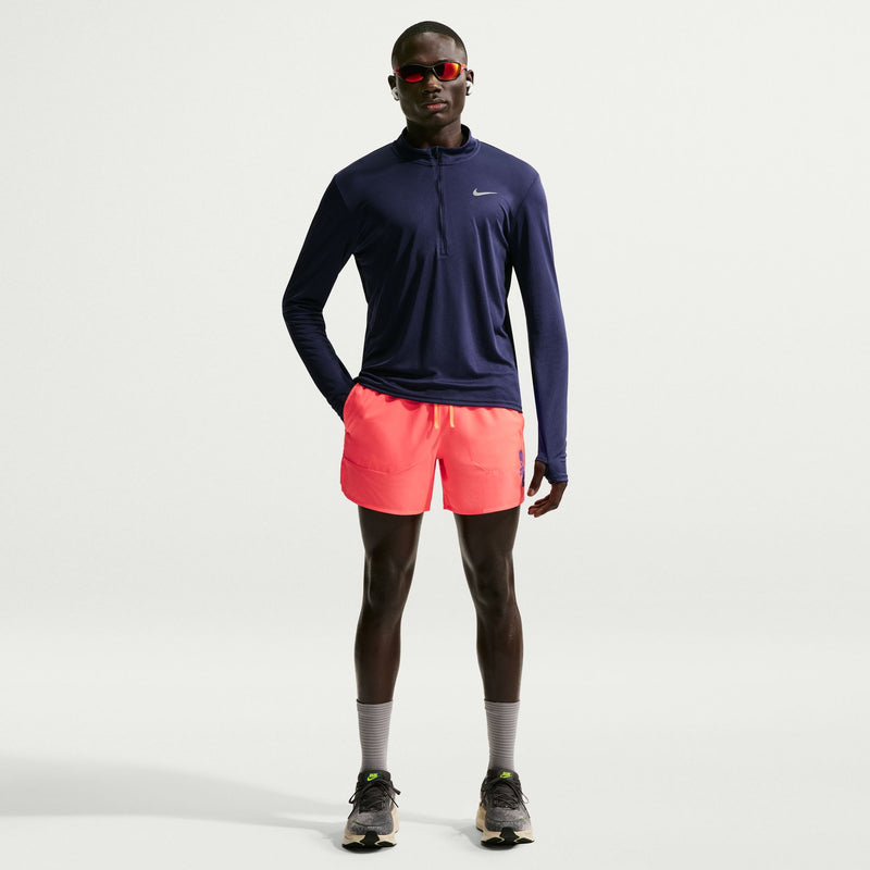 Men's Stride Dri-FIT 5" Brief-Lined Running Shorts (812 - Hot Lava/Orange Pulse)