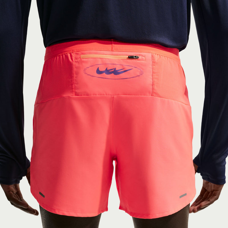 Men's Stride Dri-FIT 5" Brief-Lined Running Shorts (812 - Hot Lava/Orange Pulse)