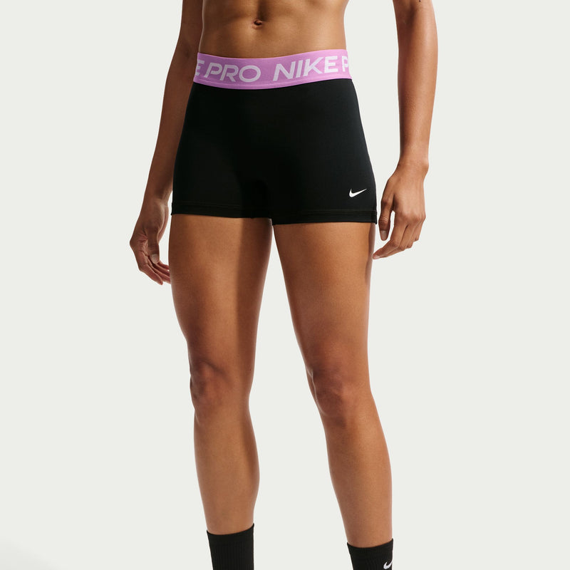 Women's Pro 3" Mid-Rise Biker Shorts (018 - Black/Lt Magenta/White)