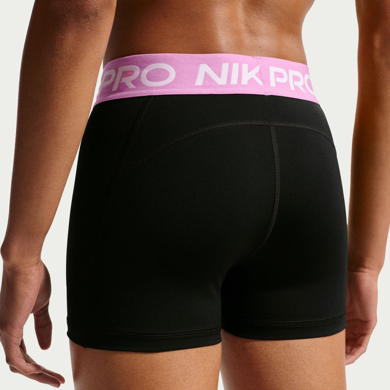 Women's Pro 3" Mid-Rise Biker Shorts (018 - Black/Lt Magenta/White)