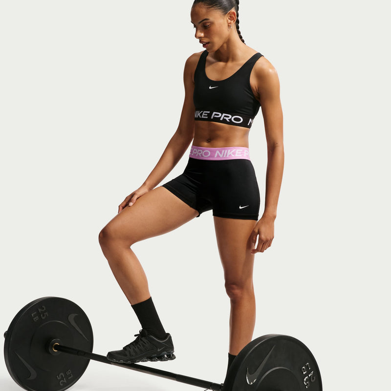 Women's Pro 3" Mid-Rise Biker Shorts (018 - Black/Lt Magenta/White)