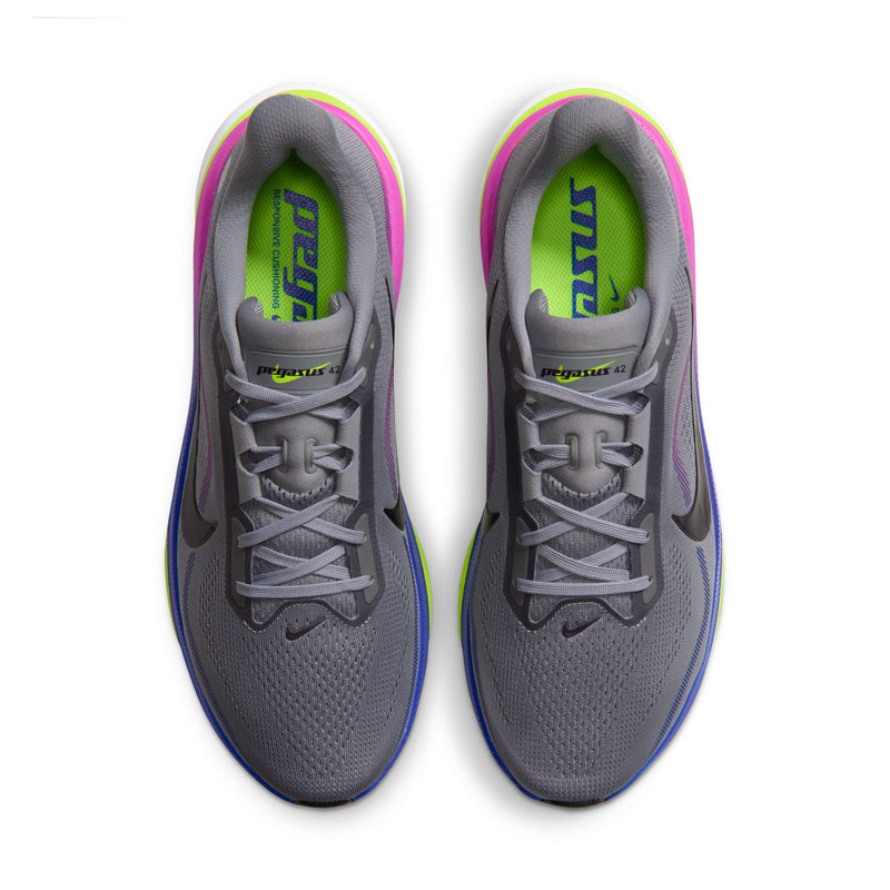 Men's Pegasus 42 (Stealth/Purple Dynasty-Volt-Crimson Tint)