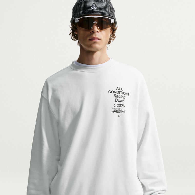 Men's ACG Tuff Fleece Dri-FIT Crew-Neck Sweatshirt (121 - Summit White/Black)