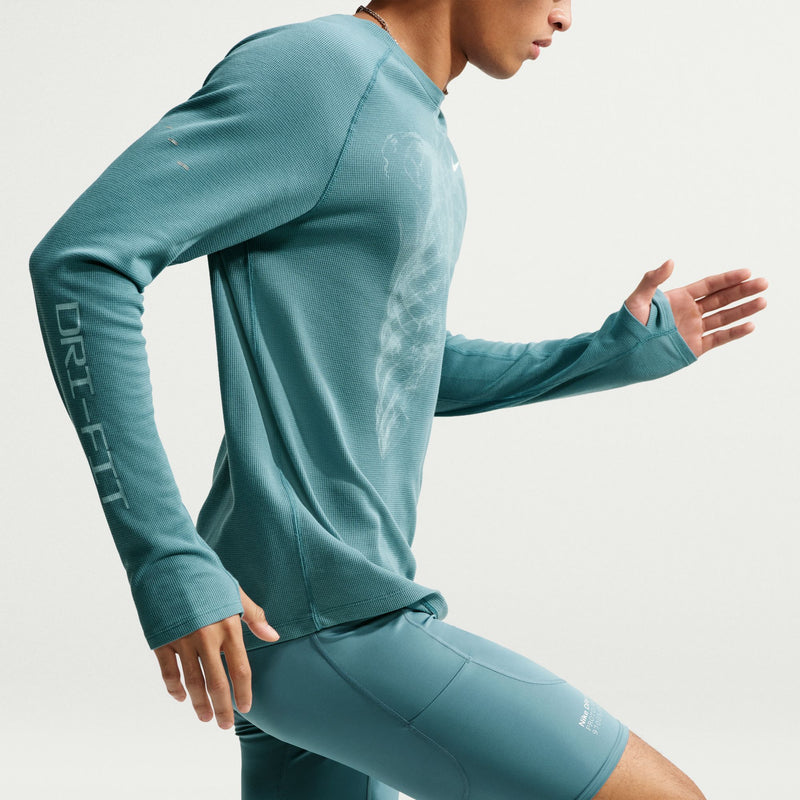 Men's Stride Dri-FIT 1/2-Length Running Tights (Smokey Blue/Reflective Silver)