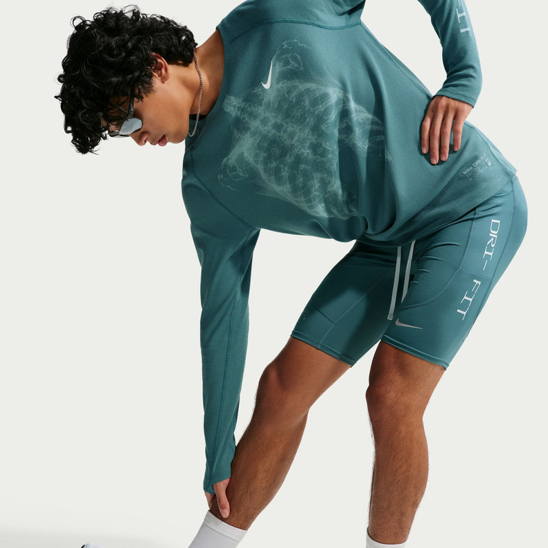 Men's Stride Dri-FIT 1/2-Length Running Tights (Smokey Blue/Reflective Silver)