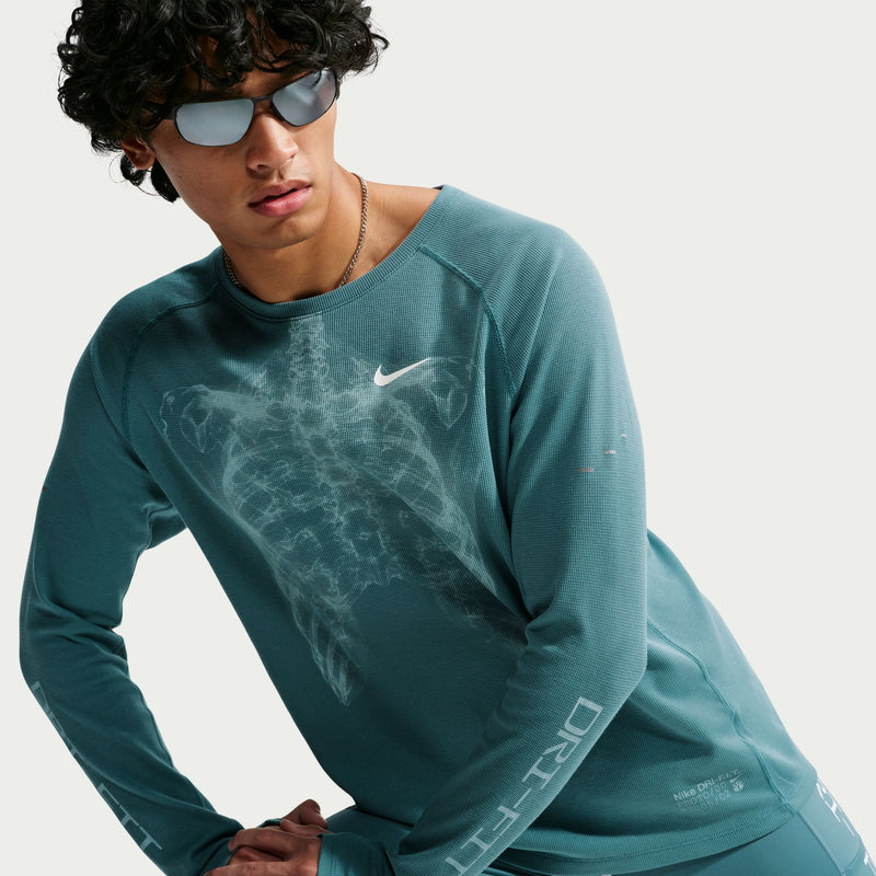 Men's Stride Dri-FIT Waffle Crew-Neck Top (Smokey Blue/White)