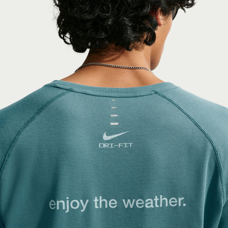 Men's Stride Dri-FIT Waffle Crew-Neck Top (Smokey Blue/White)