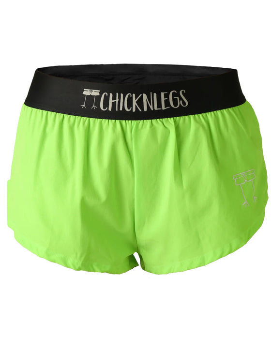 Women's Neon Green Split Shorts — TC Running Co