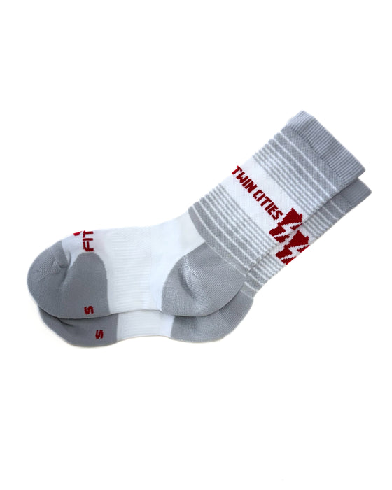 TCRC Custom Crew Socks (Grey/Red)