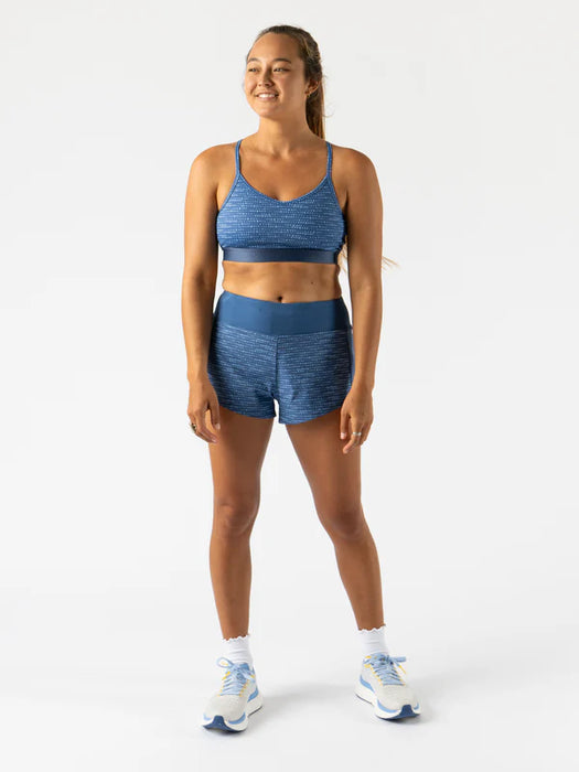 Women's Strappy Pocket Bra (True Navy Geo Dot)