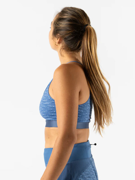 Women's Strappy Pocket Bra (True Navy Geo Dot)