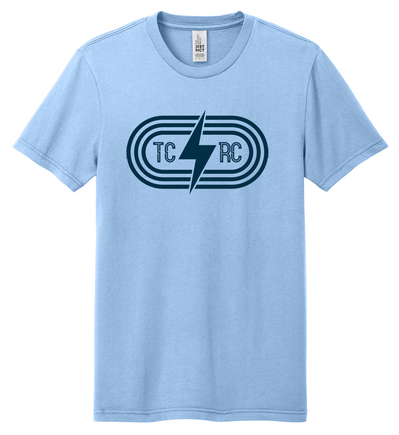 Unisex TCRC Track Bolt District Wash Tee (Heritage Blue/Navy Blue)