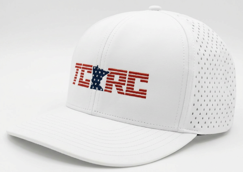 TCRC x Zapped USA Bomber Cap (White/Red/Blue)