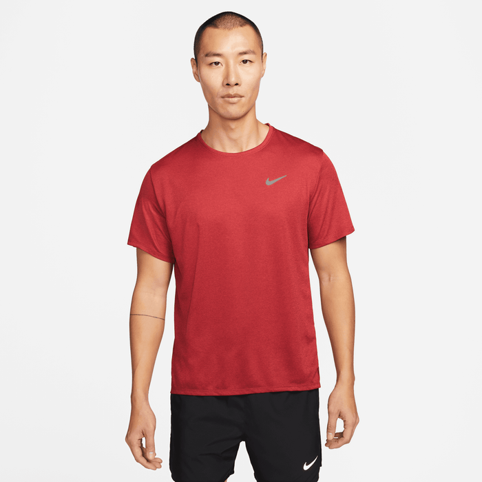 Men's DRI-FIT UV Miler Short Sleeve Running Top (677 - Team Red/University Red/Reflective Silver)