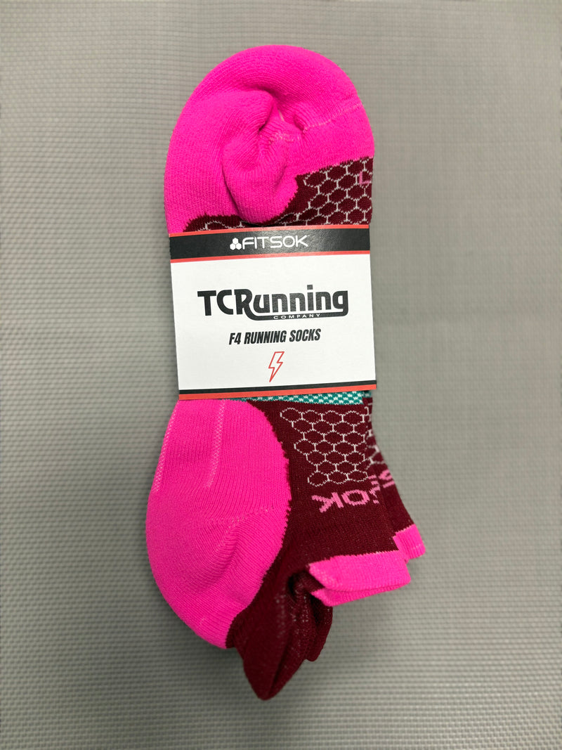 Unisex TCRC F4 Tech No Show 3-pair pack (Cardinal/Ruby/Pink)
