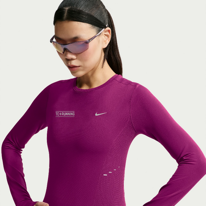 Women's Swift Dri-FIT Seamless Long-Sleeve Running Top (True Berry)