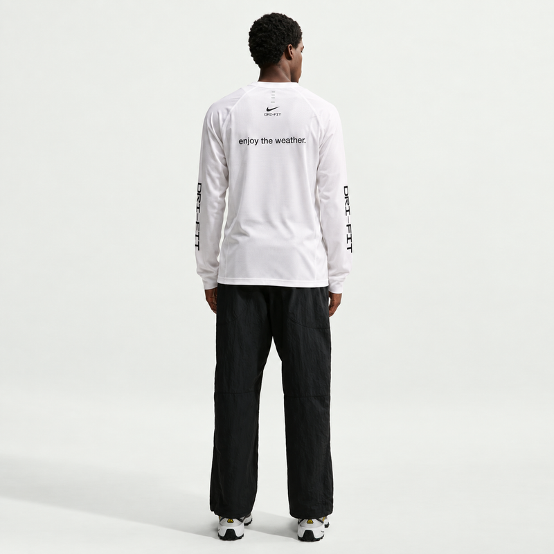 Men's Stride Dri-FIT Waffle Crew-Neck Top (White/Black)