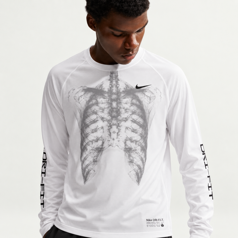 Men's Stride Dri-FIT Waffle Crew-Neck Top (White/Black)