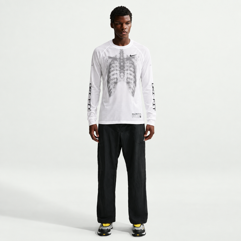 Men's Stride Dri-FIT Waffle Crew-Neck Top (White/Black)