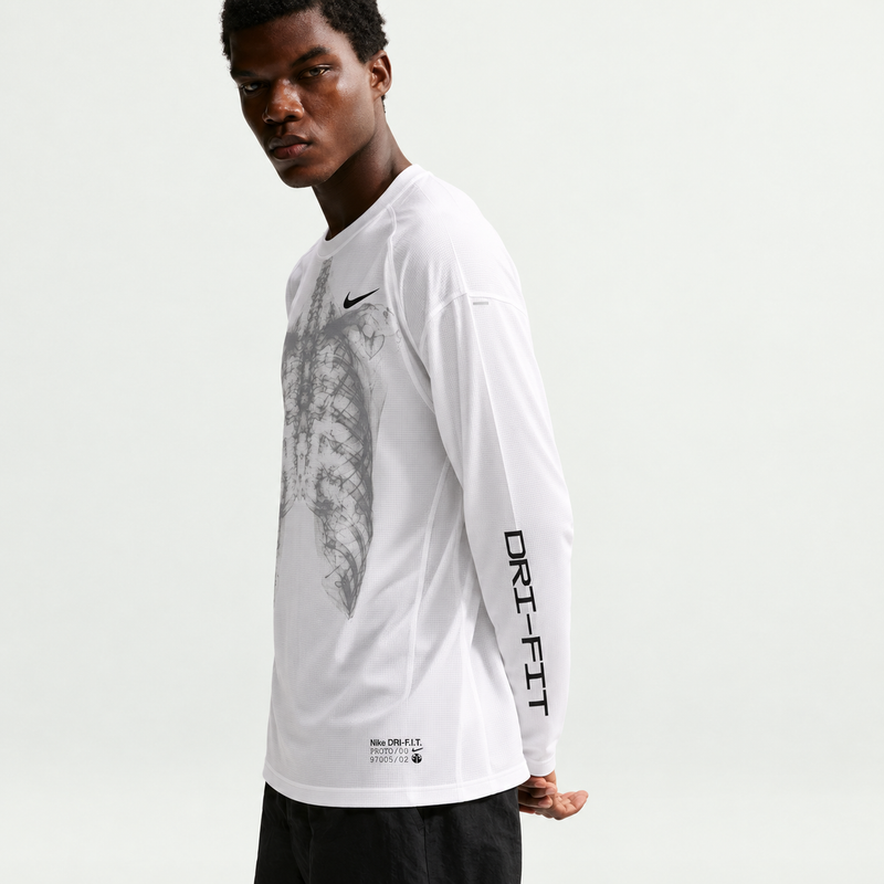 Men's Stride Dri-FIT Waffle Crew-Neck Top (White/Black)