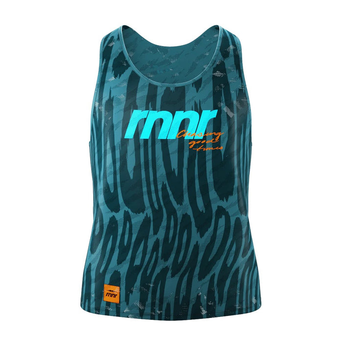 Men's All Out Singlet (Drippy Cheetah Teal)