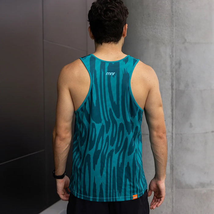 Men's All Out Singlet (Drippy Cheetah Teal)