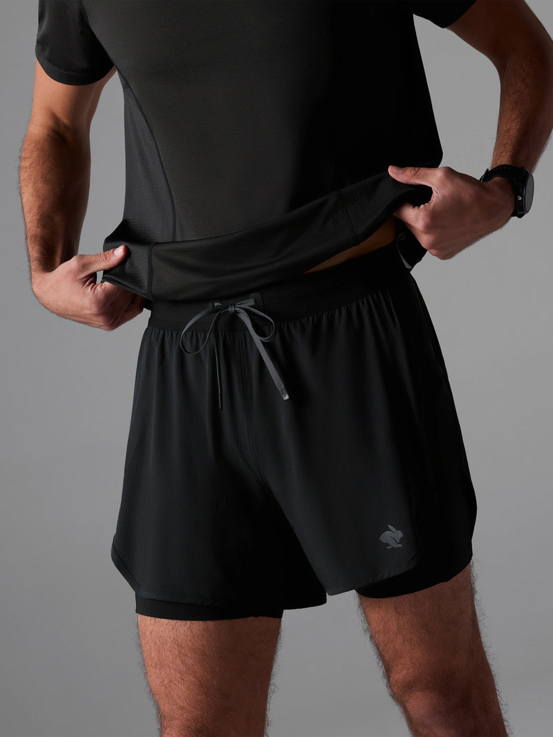 Men's Pacer Hybrid Shorts 5" (Black)