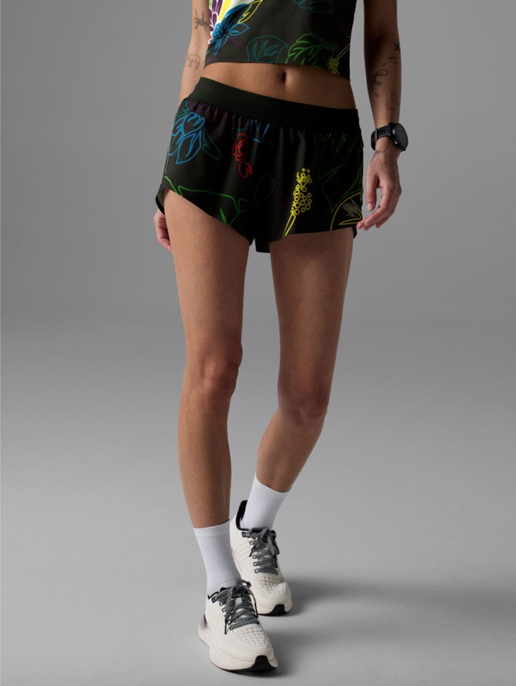 Women's Go Time 2.5" Split Shorts (989 - Tropical Neon)