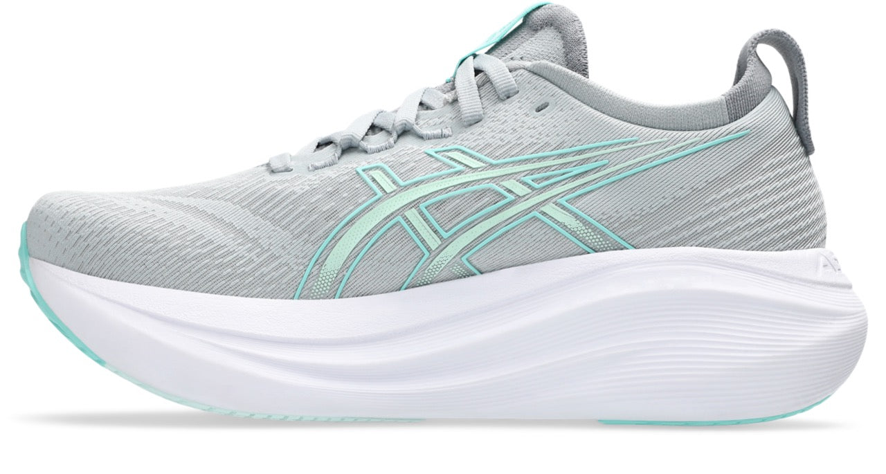 Women's Gel-Nimbus 27 WIDE (020 - Piedmont Grey/Illuminate Mint)