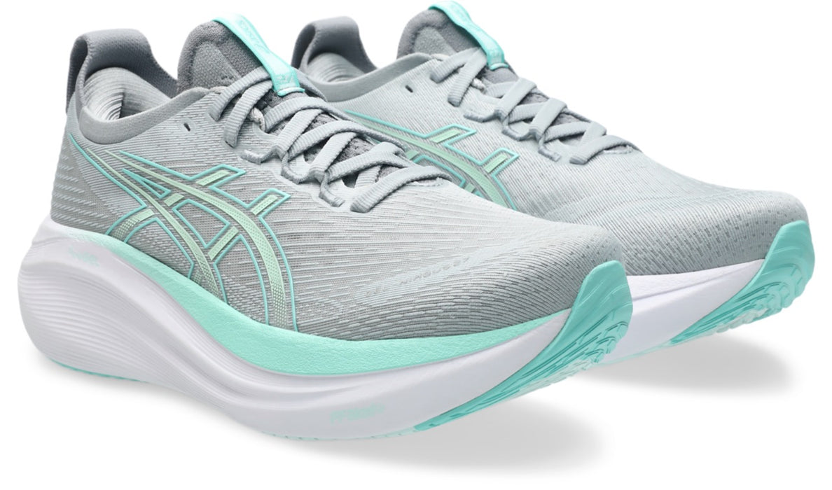 Women's Gel-Nimbus 27 WIDE (020 - Piedmont Grey/Illuminate Mint)