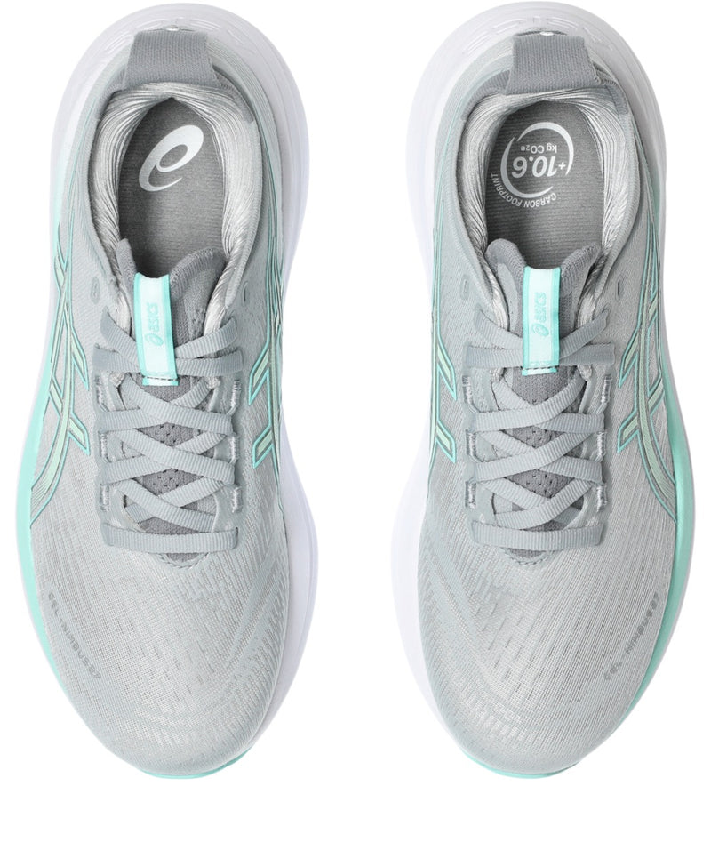 Women's Gel-Nimbus 27 WIDE (020 - Piedmont Grey/Illuminate Mint)