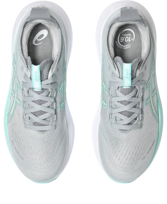 Women's Gel-Nimbus 27 WIDE (020 - Piedmont Grey/Illuminate Mint)