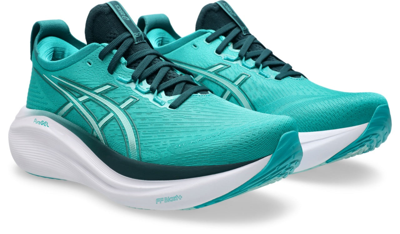 Men's Gel-Nimbus 27 (400 - Wave Teal/Saxon Green) — TC Running Co