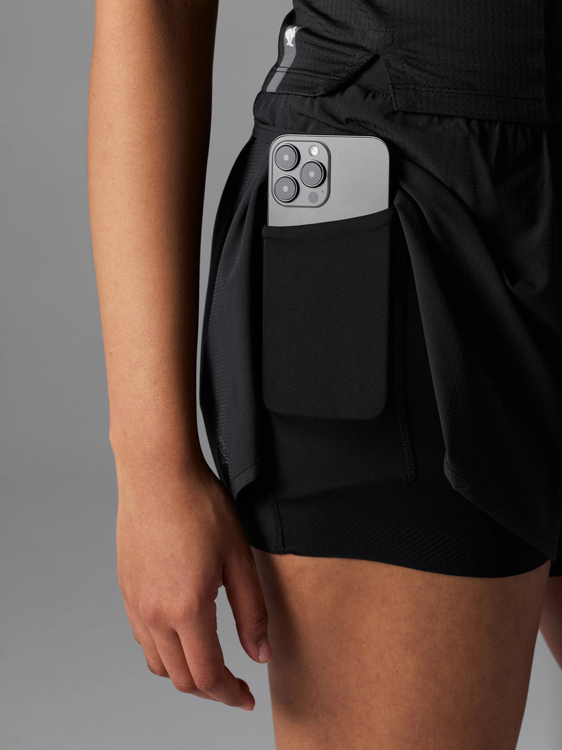 Women's Pacer Shorts 2-In-1 4" (Black)